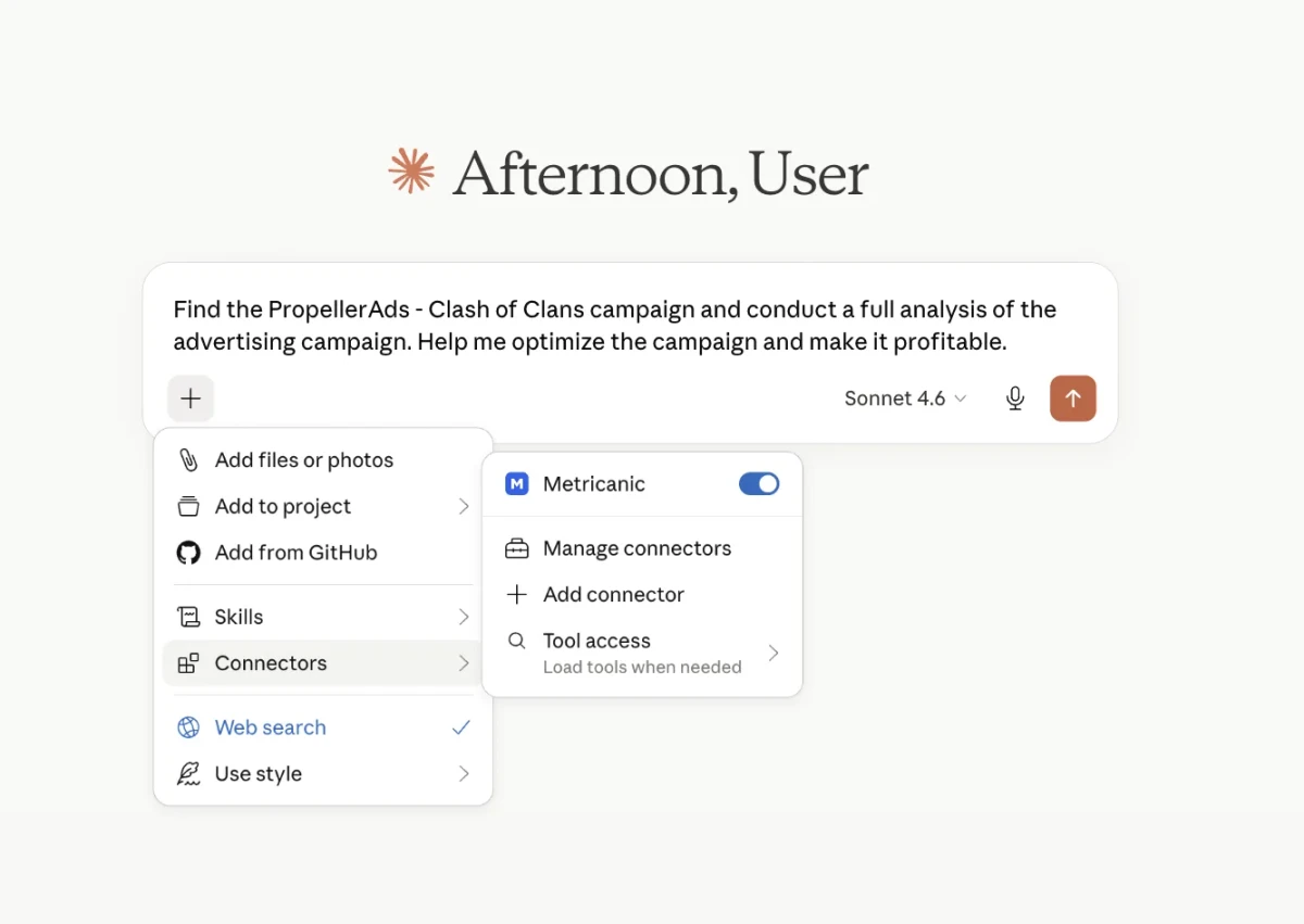 AI Agents for campaign analysis interface